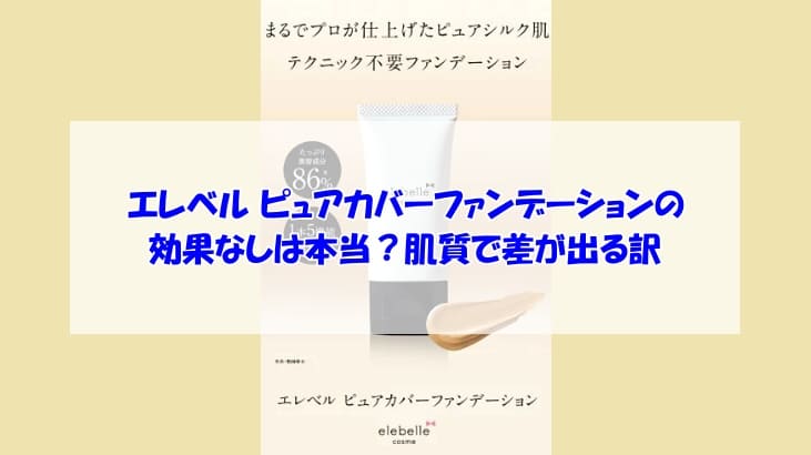 エレベル ピュアカバーファンデーションの効果なしは本当？肌質で差が出る訳
